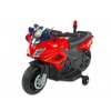 Elektrický motocykel mini pre najmenších Policajtov 911, s policajnými LED diódami a zvukovými efektmi, čalúnené sedadlo, 6V, červená