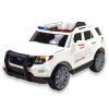 Elektrické auto USA policie s 2,4G, megafon, policejní LED a zvukové efekty, bílé