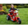 Elektrická motorka silný chopper Red Hawk, s náhonem obou zadních kol,12V, červená,