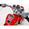 Elektrická motorka silný chopper Red Hawk, s náhonem obou zadních kol,12V, červená,
