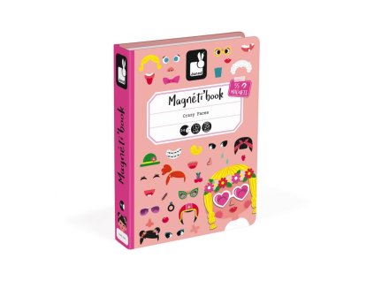 Janod Magnetická kniha Zábavné tváře děvčata