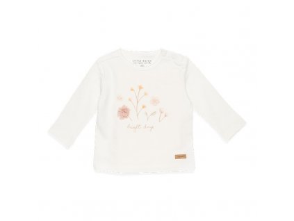 0016233 little dutch t shirt long sleeves flowers white 50 56 flowers butterflies 0