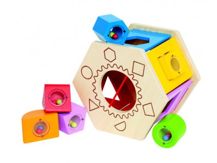 425 hape dreveny box s geometrickymi otvory