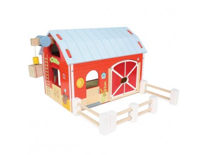 TV417 Red Barn Farm Fence Wooden Play Set 720x720