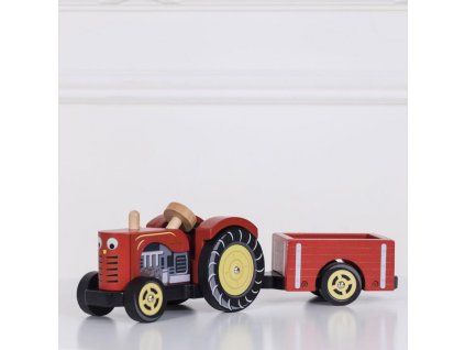 TV468 Bertie Red Tractor Farm Farmer Wooden Toy