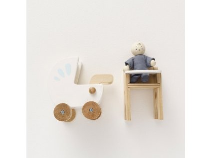 ME044 Nursery Set Pink Buggy High Chair Dolls House Furniture