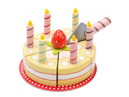 TV273 Vanilla Wooden Birthday Cake Candles Strawberry