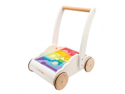 PL102 Rainbow Cloud Walker Wooden Toddler Walking Shapes Puzzle Tower