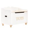 TV606 toy chest box on white carrying handles soft closing lid