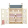 H150 Cherry Tree Hall Grey Pink Cream Large Wooden Dolls House Open Empty