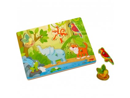 Haba Drevené zvukové puzzle DŽUNGLE