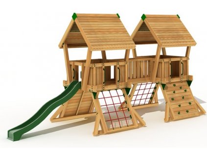 Dětské zahradní hřiště s dvěmi věžemi Hy-Land Q4