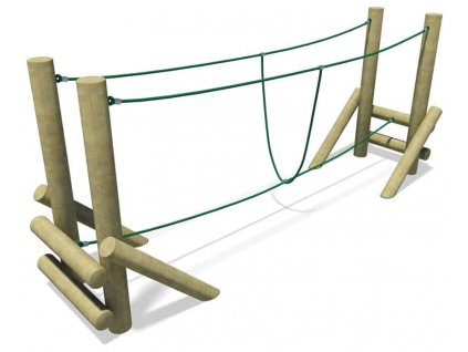 Lanový přechod na dětském hřišti Burma Bridge