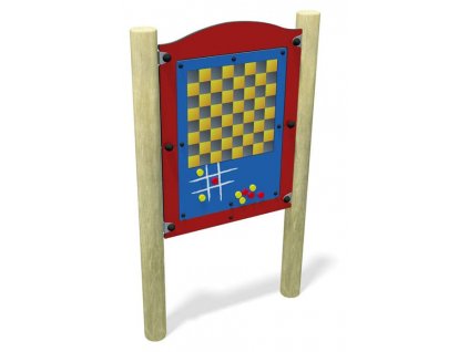 Panel s barevnou šachovnicí na dětské hřiště