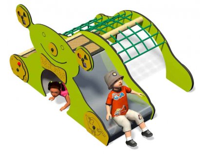 Dětská skluzavka s tunelem a lezecí sítí