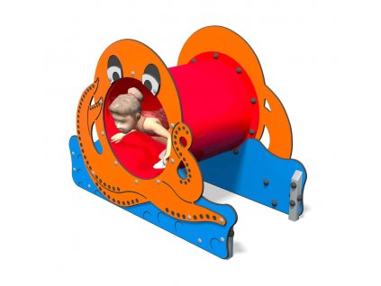 Dětský červený tunel chobotnice