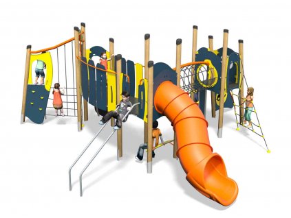 tribal plusblue yellowinc kidsplastic slide 1