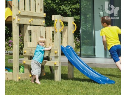 @platform blue rabbit playtower wood platform slide