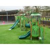 kingswood plus all green plastic slides roofs park grass 01