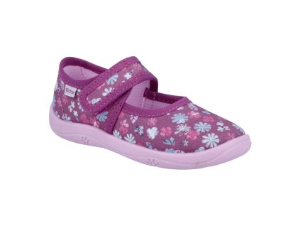 Detské prezúvky papučky Richter 9150 2292 1220 mauve(Print Fleur)