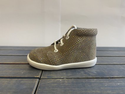 Celokožené topánky-capačky T014 Boots4u Zlaté bodky