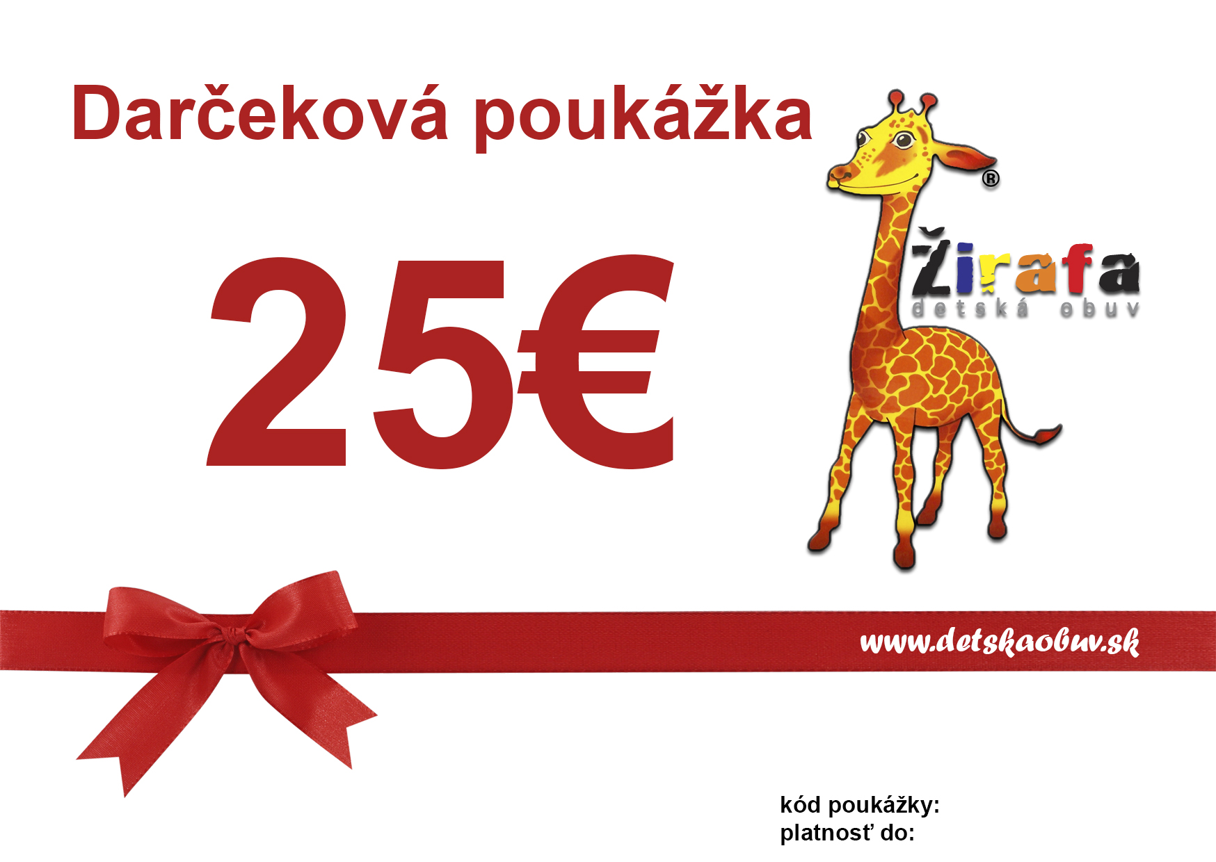 Darčeková poukážka 25,- €
