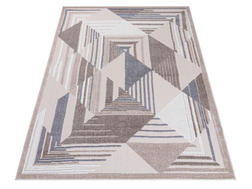 Béžový pruhovaný koberec Ebess