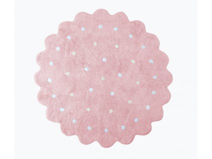 Okrúhly práteľný koberec Dots Pink