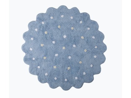 Okrúhly práteľný koberec Dots Blue