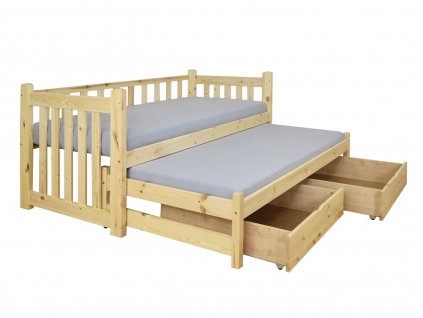 Detská posteľ Veronika 200x90 + prístelka - prírodná
