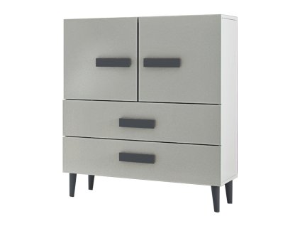 Komoda Mindy 90 - biela/grafit
