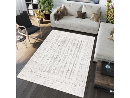 Bielo-sivý škandinávsky koberec Monana