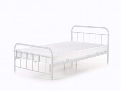 Jednolôžková kovová posteľ Linda biela