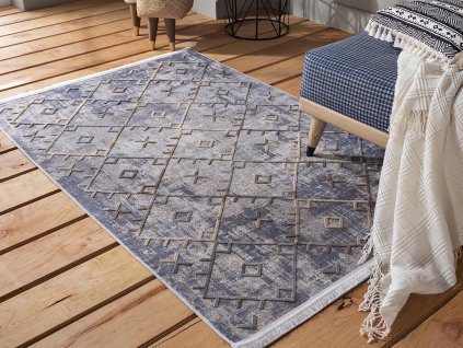 Sivý luxusný protišmykový koberec Beid