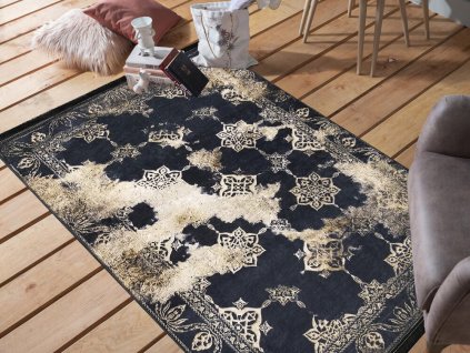 Čierny abstraktný koberec Harvy