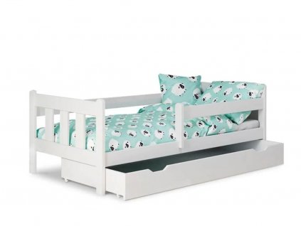 Detská posteľ so zábranou 90x200 Marinella - biela
