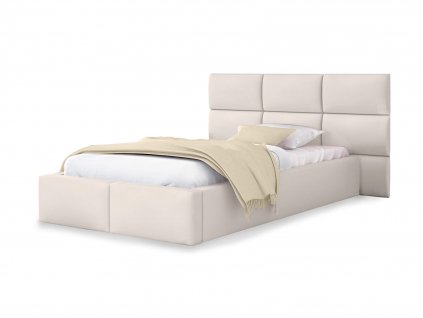 Čalúnená posteľ 120x200 s úložným priestorom Dony - krémová