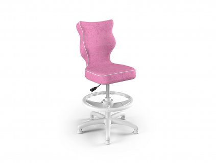 Ružová stolička Petit je ergonomická a tvarovaná pre správne držanie tela.