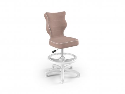 Svetlohnedá ergonomická stolička Petit s bielou podnožkou na nohy.