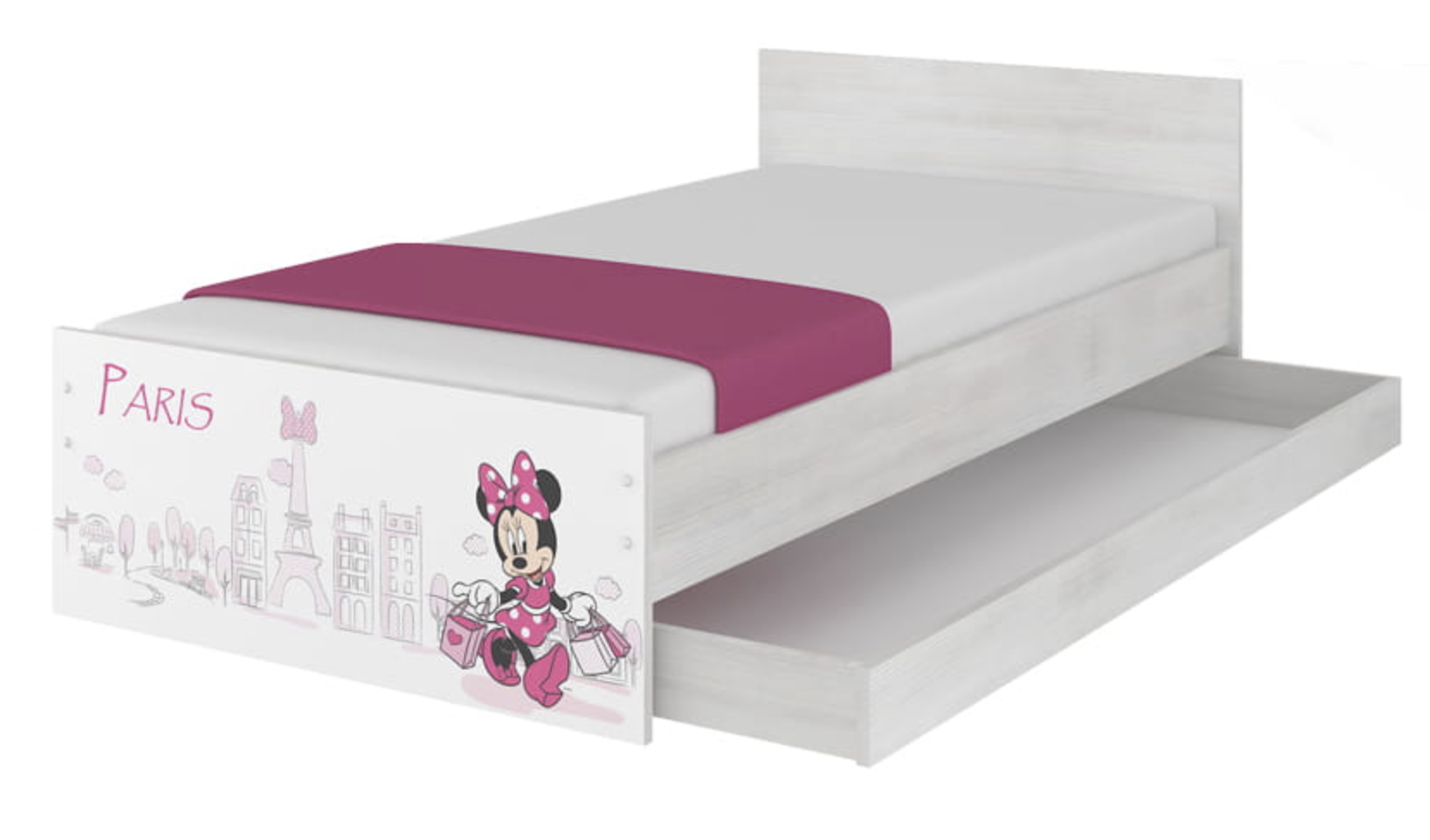 DO Detská posteľ s úložným priestorom Disney Max Minnie Paris Rozmer: 180x90