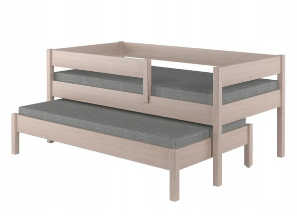 LU Detská posteľ s prístelkou Junior - dub bielený Rozmer: 180x80