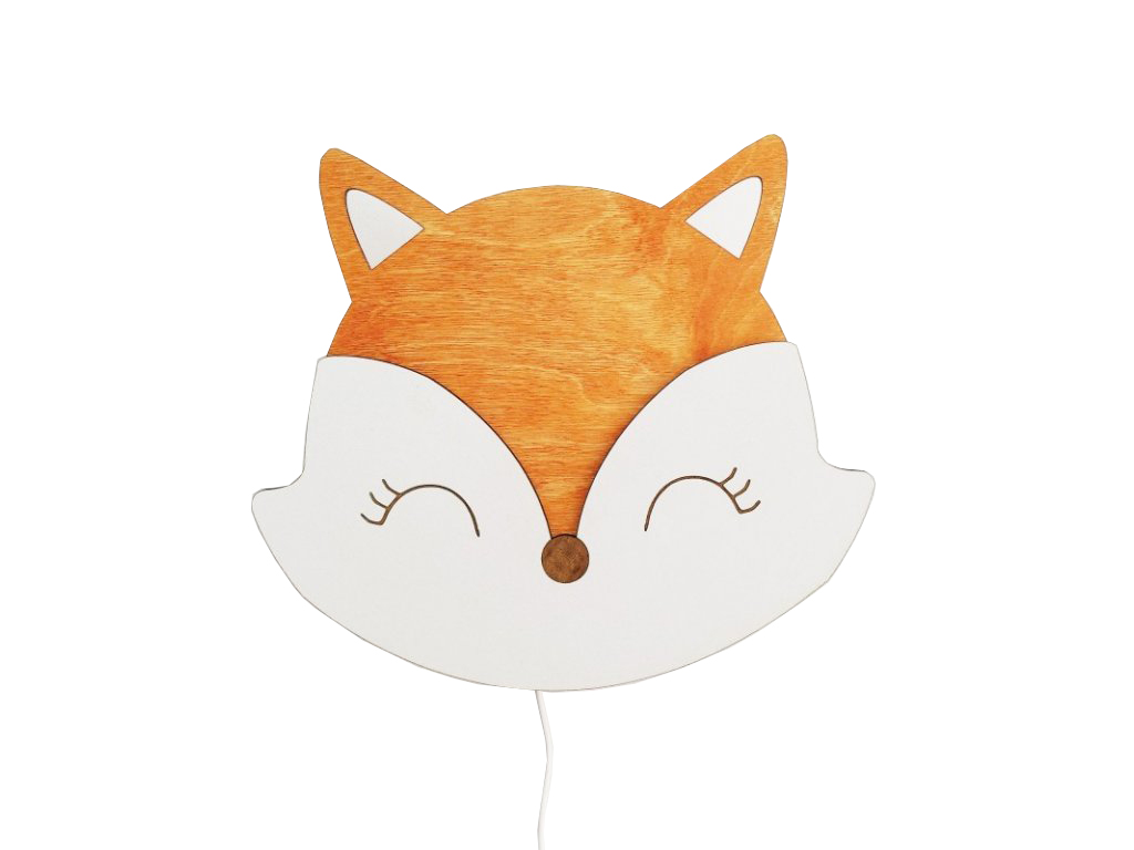 WW WW Detská drevená lampa LÍŠKA