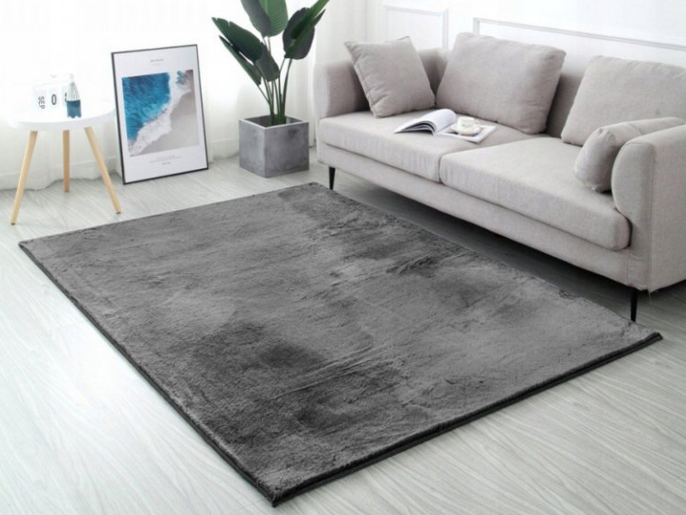 TA Sivý plyšový koberec Rabbit Rozmer: 60x120 cm