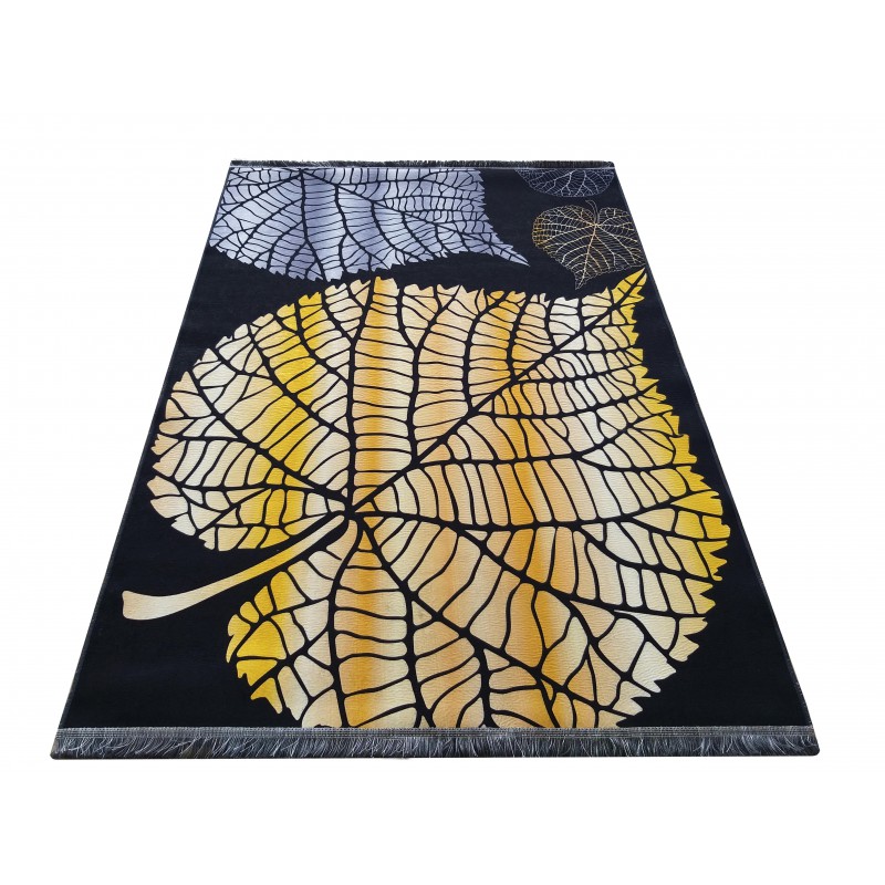 DY Čierny moderný protišmykový koberec Fay 09 Rozmer: 160x220 cm