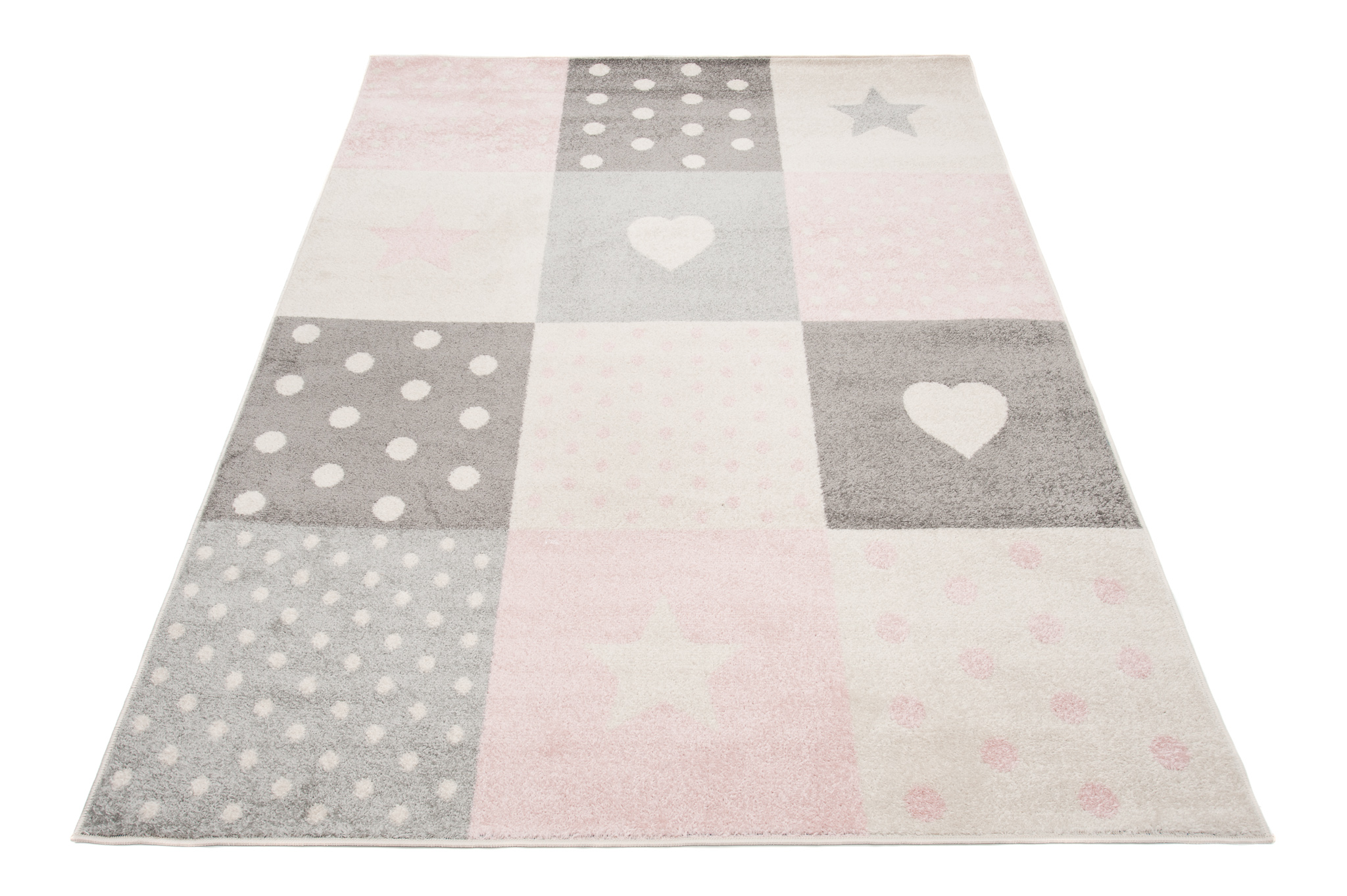 TA Bielo-ružový vzorovaný detský koberec Ruth Rozmer: 80x150 cm