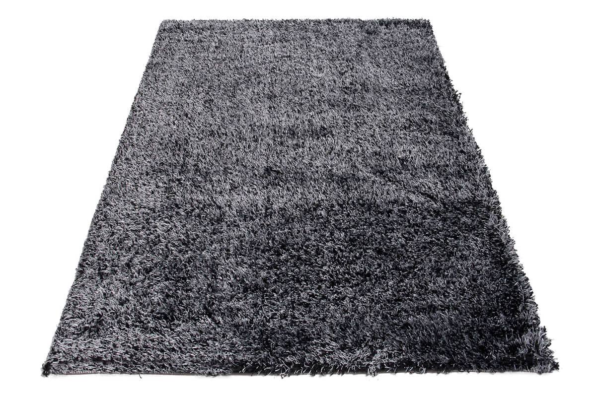 TA Čierny plyšový jednofarebný koberec Chevron Rozmer: 240x330 cm