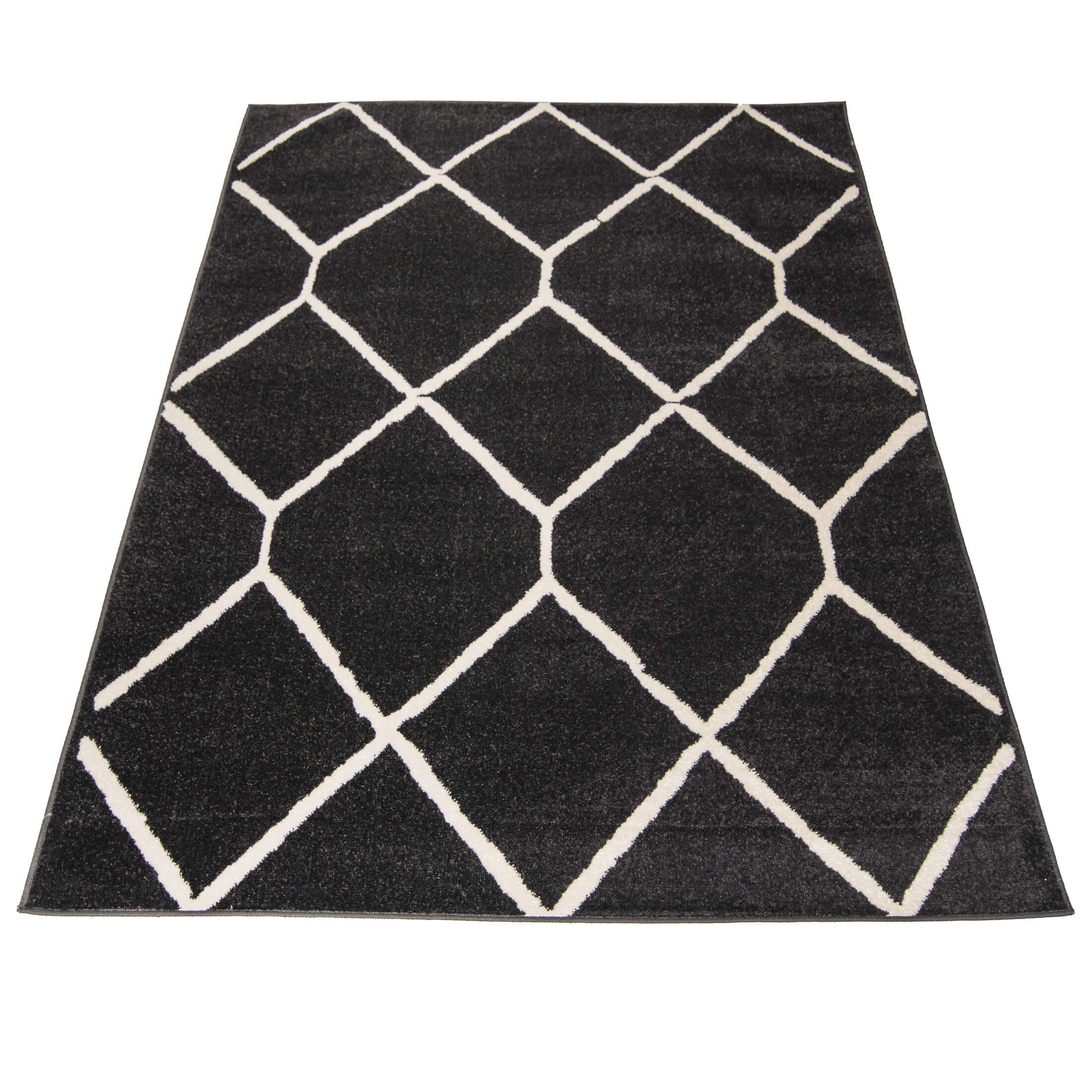 TA Čierny moderný koberec Gino Rozmer: 80x150 cm