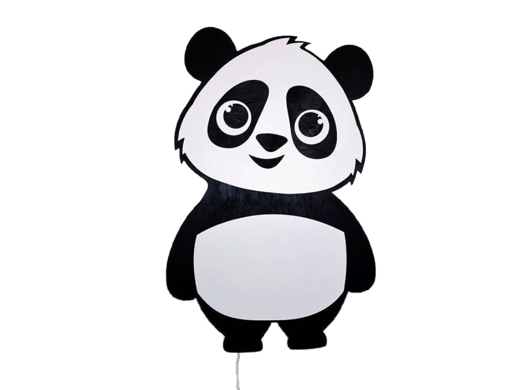 WW WW Drevená LED detská lampa PANDA