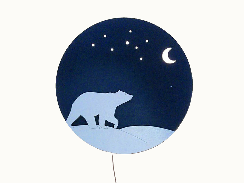 WW WW Detská drevená LED lampa Polárny medveď