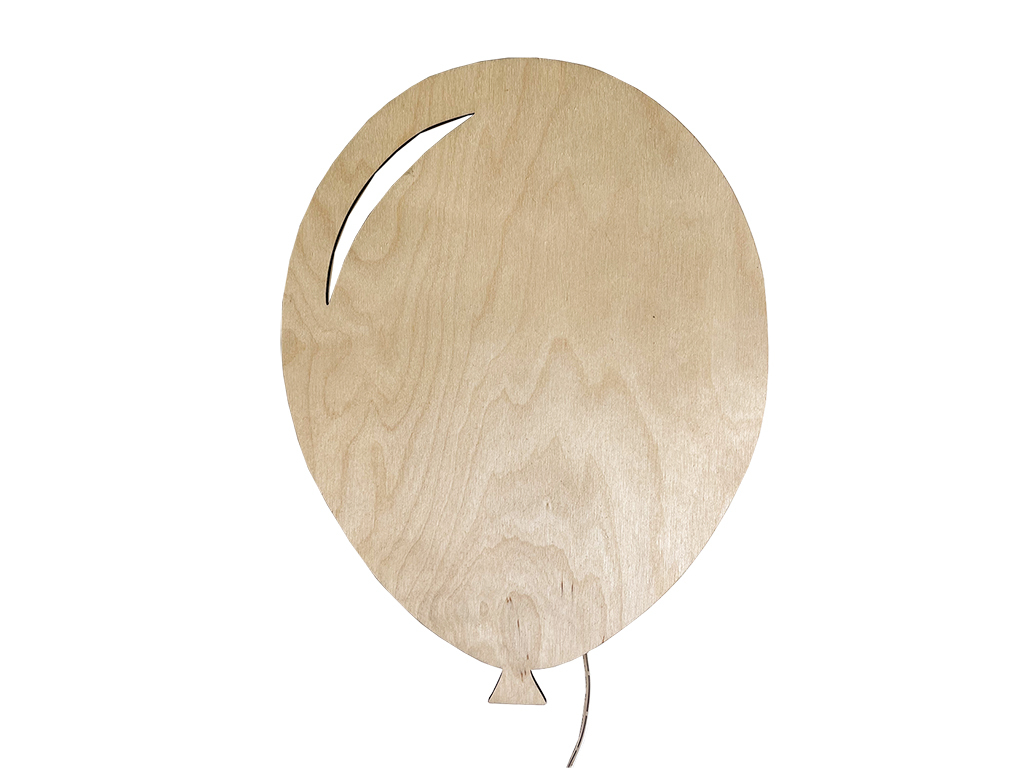 WW WW Detská drevená LED lampa Balónik
